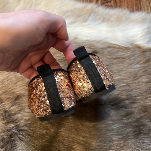 ZARA girl sequin ballet gold flats NEW - Picture 5 of 6